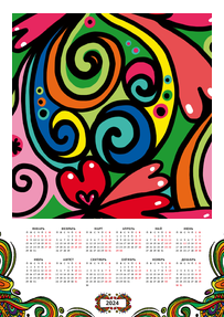 Вертикальные календари-постеры A3 - Дудл цветной